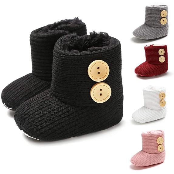Infant Baby Boys Girls Boots Premium Soft Sole Anti-Slip Warm Winter Snow Boots Newborn Crib Shoes