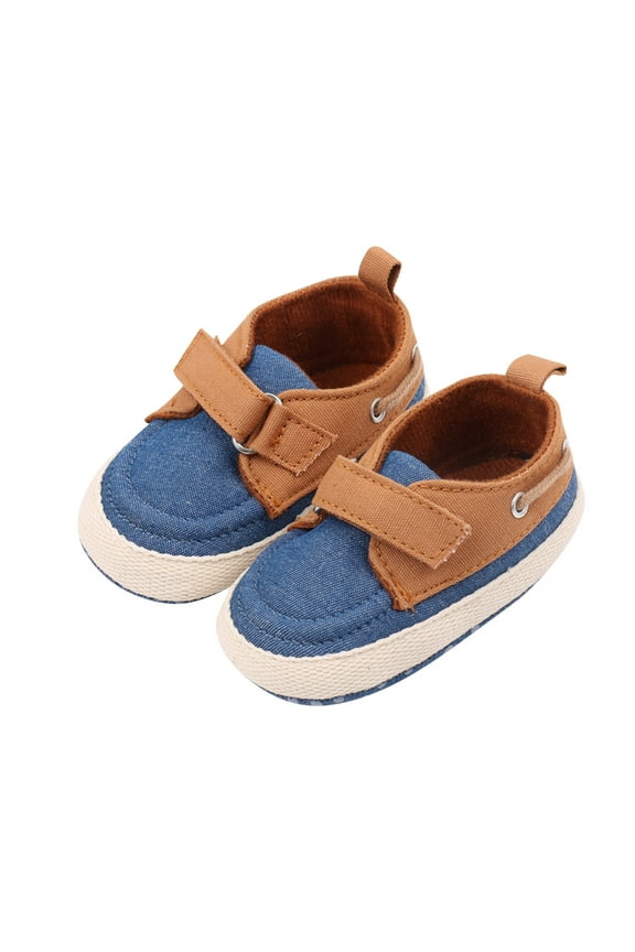 Infant Baby Boys Girls Canvas Sneaker Toddler Slip On Anti Skid Newborn First Walkers Candy Shoes for 0-18 Months Brown 6-9 Months