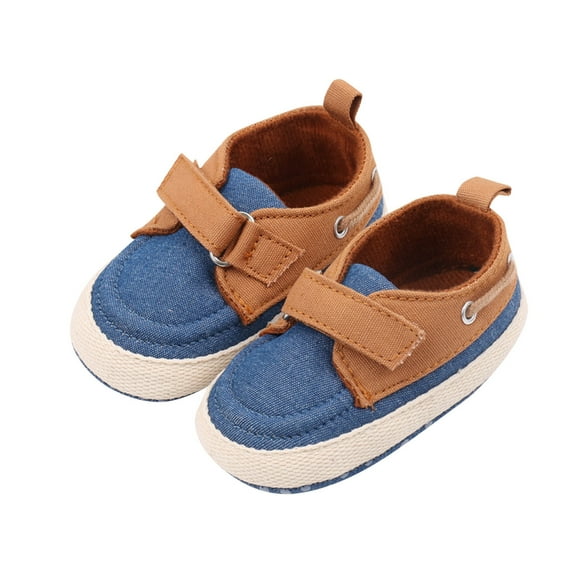 Infant Baby Boys Girls Canvas Sneaker Toddler Slip On Anti Skid Newborn First Walkers Candy Shoes for 0-18 Months Brown 9-12 Months