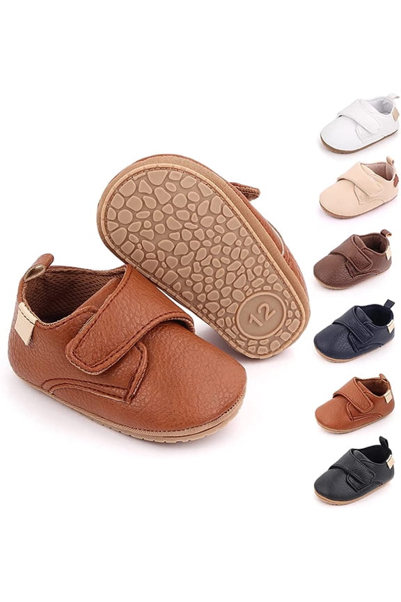 Infant Baby Boys Girls Classic PU Leather Wedding Loafers Brogue Toddler Oxford Dress Shoes First Steps Walking Flat Lazy Crib Shoe