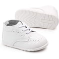 thumbnail image 1 of Infant Baby Boys Girls Classic PU Leather Wedding Loafers Brogue Toddler Oxford Dress Shoes First Steps Walking Flat Lazy Crib Shoe, 1 of 6