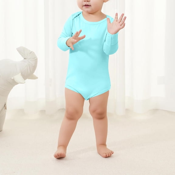 Infant Baby Boys Girls Clothing Newborn Baby Cotton Romper Outfits Suit Toddler Kids Jumpsuit Light Blue 0-3 Months