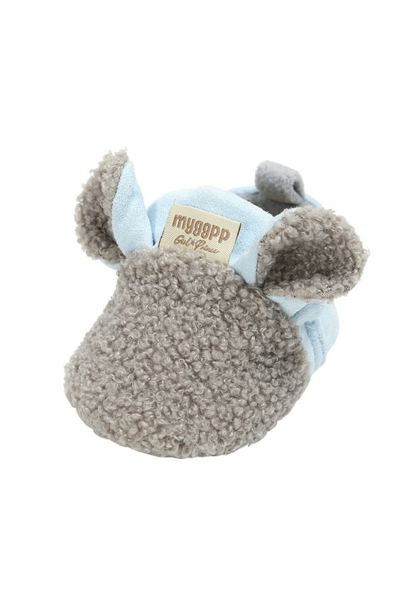 Infant Baby Boys Girls Cozy Fleece Booties Soft Bottom Warm Cartoon Socks Newborn Crib Shoes