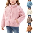 thumbnail image 1 of Infant Baby Boys Girls Fleece Jacket 3-18 Months, Double-Sided Sherpa Zip up Warm Coat with Pockets, Solid Color Thick Soft Winter Outwear for Baby White 12 Months, 1 of 9