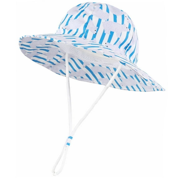 Infant Baby Boys Girls Floral Cartoon Sun Hat With Upf 50+ Outdoor Adjustable Beach Hat With Wide Brim Bucket Hats Clothes for Kids Size 6-12 Months