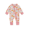 thumbnail image 1 of Infant Baby Boys Girls Jumpsuit, Long Sleeve Crew Neck Strawberry/Flower Print Fall Romper, 1 of 7