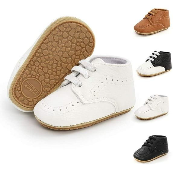 Infant Baby Boys Girls Loafers Classic PU Leather Wedding Dress Shoes Toddler Brogue Formal Flat Lazy Crib Oxford First Walking Christening Shoe