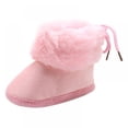 thumbnail image 1 of Infant Baby Boys Girls Plush Winter Snow Boots Ankle Back Tie Soft Sole Boots Toddler Newborn Warm First Walker Crib Outdoor Shoes, 1 of 5