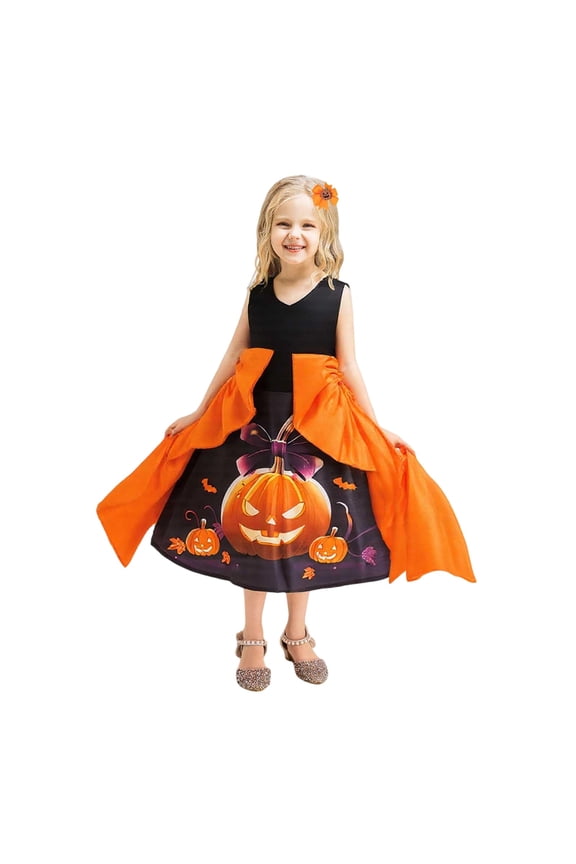 Baby Boys Girls Pumpkin Romper Sleeveless Bodysuit Halloween Cotton Jumpsuit Outfit
