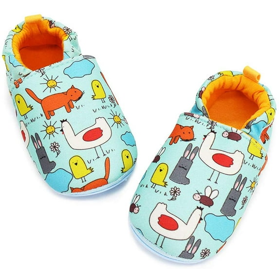 Infant Baby Boys Girls Slipper Soft Sole Non Skid Sneaker Moccasins Toddler First Walker Cirb House Shoes