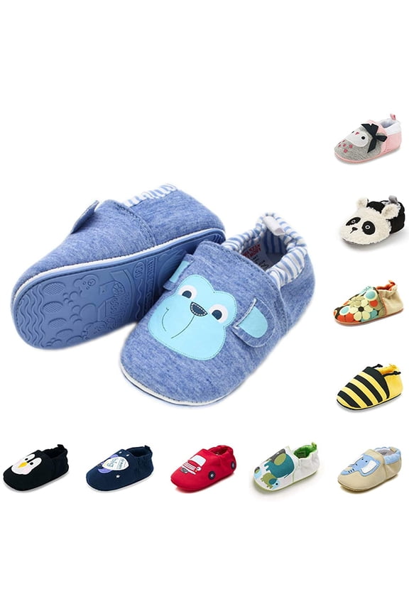Infant Baby Boys Girls Slipper Soft Sole Non Skid Sneaker Moccasins Toddler First Walker Cirb House Shoes