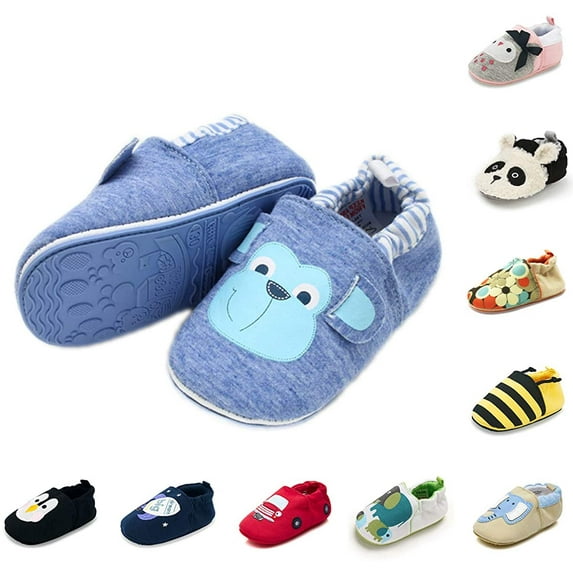 Infant Baby Boys Girls Slipper Soft Sole Non Skid Sneaker Moccasins Toddler First Walker Cirb House Shoes