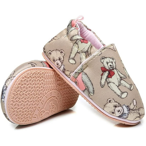 Infant Baby Boys Girls Slipper Soft Sole Non Skid Sneaker Moccasins Toddler First Walker Cirb House Shoes