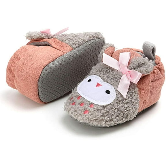 Infant Baby Boys Girls Slipper Stay On Non Slip Soft Sole Newborn Booties Toddler First Walker Crib House Shoes 0-18 Months