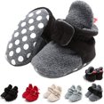 thumbnail image 1 of Infant Baby Boys Girls Slippers Cozy Fleece Booties Soft Bottom Warm Cartoon Socks Newborn Crib Shoes, 1 of 7