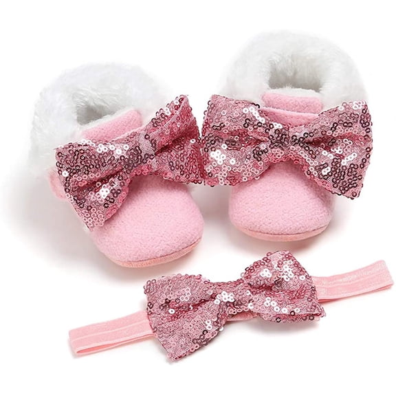 Infant Baby Boys Girls Slippers Cozy Fleece Booties Soft Bottom Warm Cartoon Socks Newborn Crib Shoes
