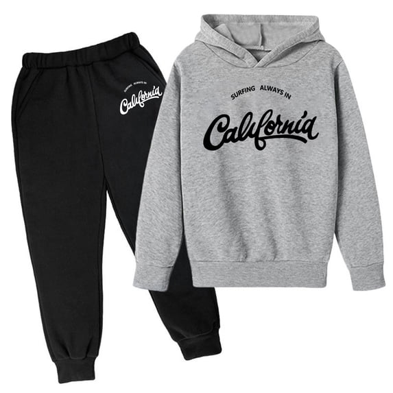Baby Boys Girls Sweatsuit Set Letter Print Drop Shoulder Hoodie Sweatshirt and Jogger Sweatpants Baby Fall Winter Clothes for Birthday Gifts 2 Piece Outfit 8T