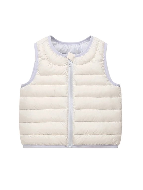 Infant Baby Boys Girls Toddler Quilted Vest Sleeveless Zip Up Warm Cozy Windproof Lightweight Casual Outerwear 6-12 Months