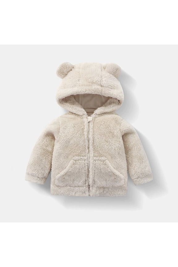 Infant Baby Boys Girls Winter Coat Fleece Hooded Jacket for Infant Kids Baby Girls Baby Girl Jacket Baby Winter Clothes 6-12 Months