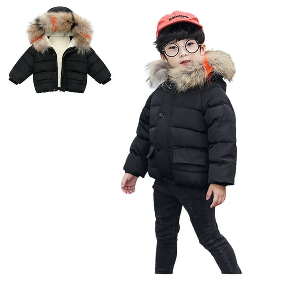 Baby Boys Girls Winter Coat, Puffer Coat Hooded Jacket Zipper Windproof Jacket Outwear for Baby Boys Boys Winter Jacket Winter Clothes