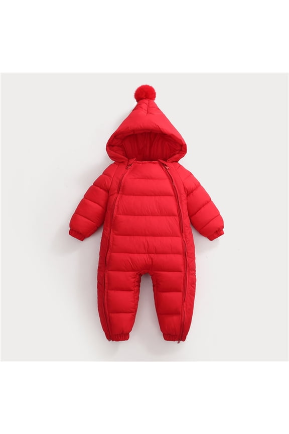 Baby Girls Boys Winter Snowsuit Coat Cute Romper Hooded Footie Warm Windproof Jumpsuit Puffer Snowsuit Jacket Winter Baby Essentials 6-9 Months