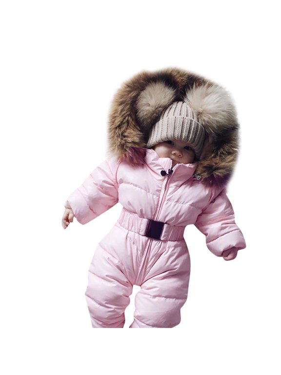 Infant Baby Boys Girls Winter Snowsuit Romper Hoodied Outwear Toddler Jumpsuit Warm Coat Jacket