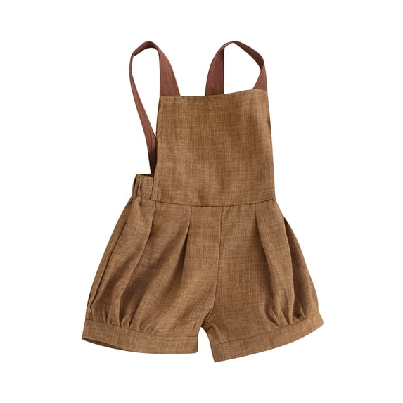 Infant Baby Boys Overalls Sleeveless Patchwork Straps Shortall Summer Backless Romper Jumpsuit