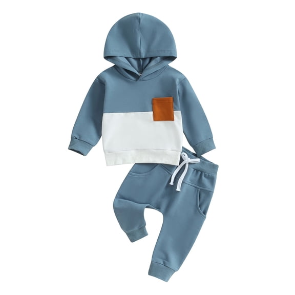Infant Baby Boys Pants Outfits Set 6M 12M 18M 24M 3Y Long Sleeve Hooded Striped Sweatshirts Pants Clothes Set Fall Sweatsuit