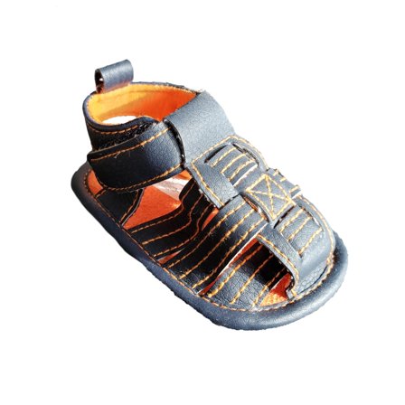 Infant Baby Boys Strappy Navy Blue & Bright Orange Sandals Summer Shoes 2