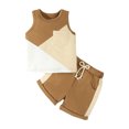 thumbnail image 1 of Infant Baby Boys Summer Set, Round Neck Sleeveless Tank Tops + Elastic Waist Shorts, 1 of 9