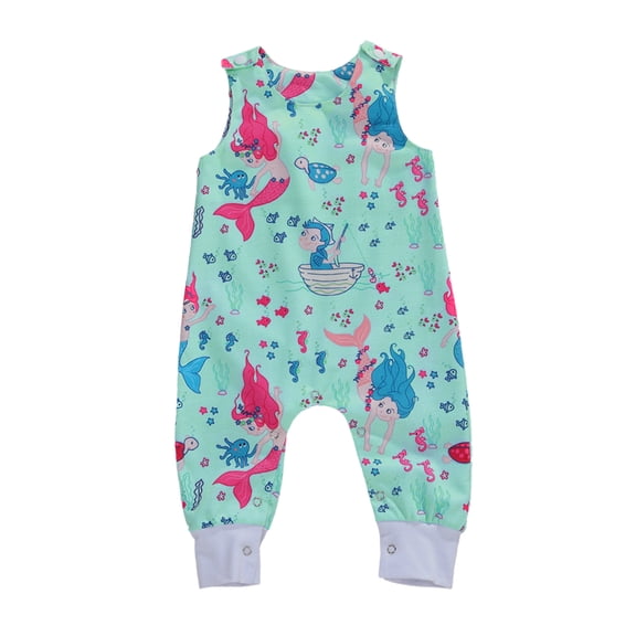 Infant Baby Cartoon Patterns Jumpsuit, 6 12 18 24M 3T Cute Style Sleeveless Round Neck Romper