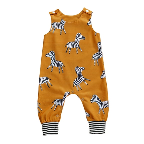 Infant Baby Cartoon Patterns Jumpsuit, 6 12 18 24M 3T Cute Style Sleeveless Round Neck Romper