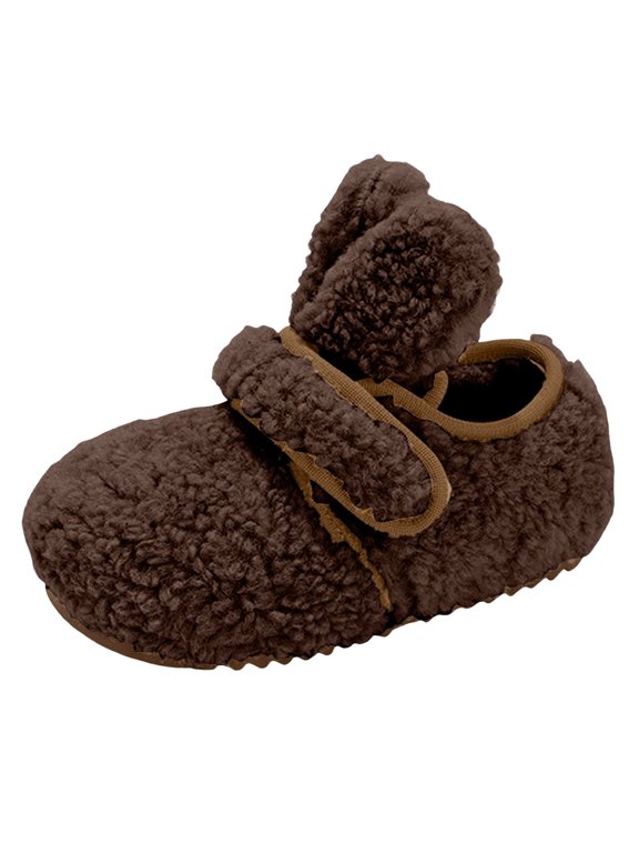 Infant Baby Cute Bunny House Slippers Girls Boys Soft Sole Non Slip Booties Winter Warm Socks Shoes Newborn Crib Footwear Size 6.5 Toddler
