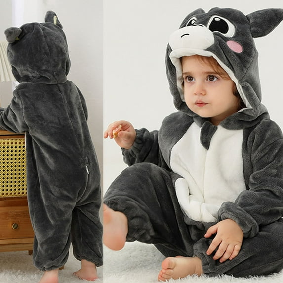 Baby Jumpsuits Unisex Animal Outfit Baby Bodysuit Long Sleeve Winter Autumn Hooded Romper Girl Outfits 3-6 Months