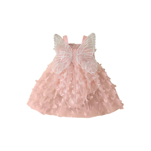 Infant Baby Girl Birthday Outfit Princess Romper Dress 3D Butterfly Mesh Skirt Hem Bodysuit Party Tulle Tutu Dresses