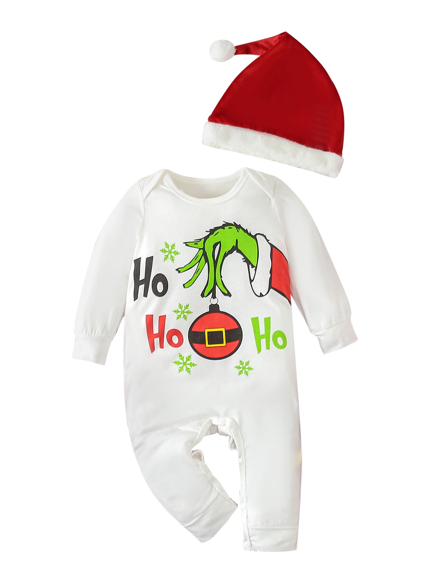 Infant Baby Girl Boy Christmas Outfits Long Sleeve Jumpsuit Romper
