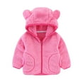 thumbnail image 1 of Infant Baby Girl Boy Hoodie Jacket Coat Bear Ear Long Sleeve Zipper Up Jacket Cute Warm Coat Fall Winter Outfit Outwear 0-3 Months, 1 of 3