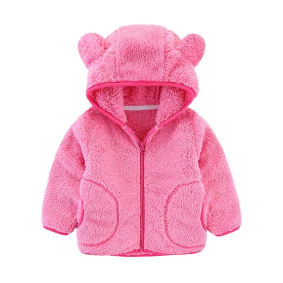 Infant Baby Girl Boy Hoodie Jacket Coat Bear Ear Long Sleeve Zipper Up Jacket Cute Warm Coat Fall Winter Outfit Outwear 0-3 Months