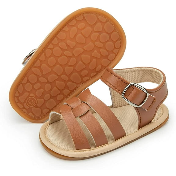 Infant Baby Girl Boy Sandals Comfort Premium Summer Outdoor Casual Beach Shoes with Flower Bowknot Anti Slip Rubber Sole Newborn Toddler Prewalker First Walking Shoes