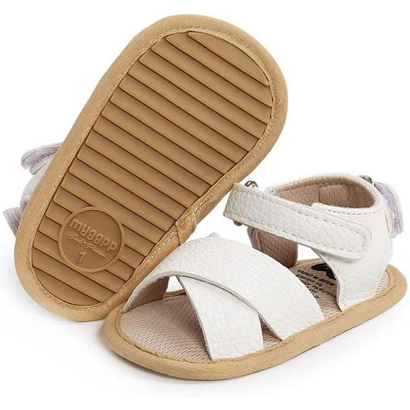 Infant Baby Girl Boy Sandals unisex Comfort Premium Summer Outdoor Casual Beach Shoes with Flower Bowknot Anti Slip Rubber Sole Newborn Toddler Prewalker First Walking Shoes