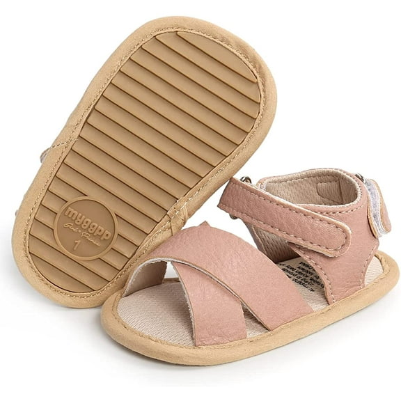 Infant Baby Girl Boy Sandals unisex Comfort Premium Summer Outdoor Casual Beach Shoes with Flower Bowknot Anti Slip Rubber Sole Newborn Toddler Prewalker First Walking Shoes