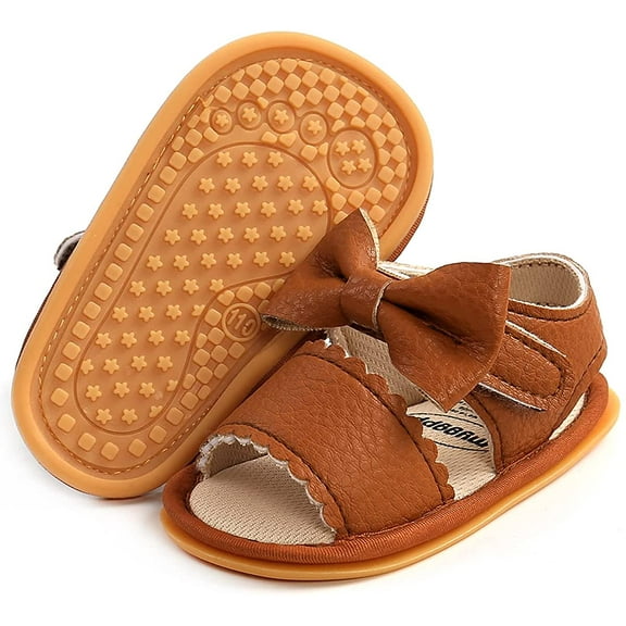 Infant Baby Girl Boy Sandals unisex Comfort Premium Summer Outdoor Casual Beach Shoes with Flower Bowknot Anti Slip Rubber Sole Newborn Toddler Prewalker First Walking Shoes
