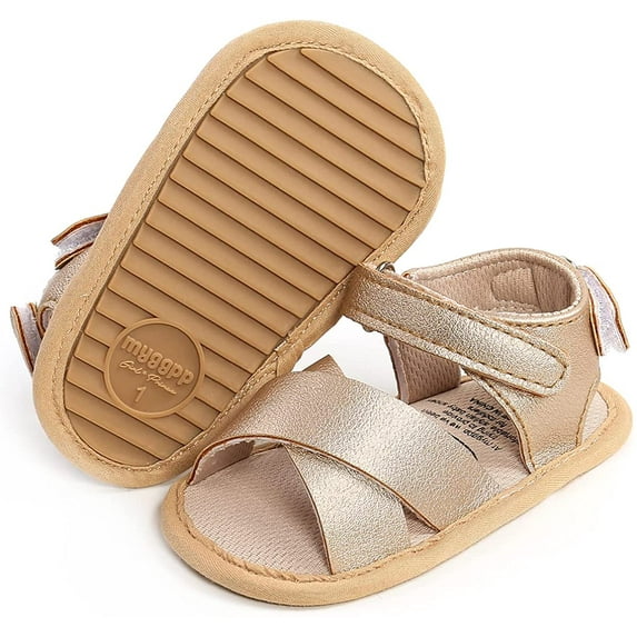 Infant Baby Girl Boy Sandals unisex Comfort Premium Summer Outdoor Casual Beach Shoes with Flower Bowknot Anti Slip Rubber Sole Newborn Toddler Prewalker First Walking Shoes