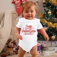 thumbnail image 1 of Baby Girl Boy Valentines Day Clothes Romper Letter Print Short Sleeve Jumpsuit Bodysuit Top Cute Jumpsuit Outfit Layette Set Spring Summer Festival Clothes for Boys Girls 0-3 Months, 1 of 5