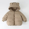 thumbnail image 1 of Baby Girl Boy Winter Down Coat Bear Ear Hooded Jacket Zip Up Outerwear Lightweight Puffer Padded Jacket Winter Clothes 3-4 Years, 1 of 4