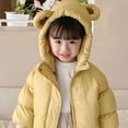 thumbnail image 1 of Baby Girl Boy Winter Down Coat Bear Ears Hooded Jacket Lining Warm Outwear Light Puffer Padded Jacket Fall Winter Clothes Size 5-6, 1 of 3