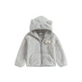 thumbnail image 1 of Infant Baby Girl Boy Winter Fuzzy Coat, 3D Bear Hooded Jacket Zipper Closure Fleece Outerwear, 1 of 7