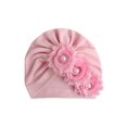 thumbnail image 1 of Infant Baby Girl Caps Soft Cute Flower Pearl Design Hat Turban Elastic Cap, 1 of 1