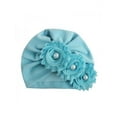 thumbnail image 1 of Infant Baby Girl Caps Soft Cute Flower Pearl Design Hat Turban Elastic Cap, 1 of 1