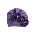 thumbnail image 1 of Infant Baby Girl Caps Soft Cute Flower Pearl Design Hat Turban Elastic Cap, 1 of 1